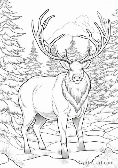 Reindeer Coloring Page For Kids